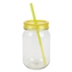 aerial view a yellow bootlegger ii 27 oz rpet mason jar tumbler, image 1 of 4
