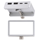 aerial view a silver hang4 clip - on usb desk hub, image 1 of 4
