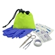 aerial view a lime green garyline(r) cinch tote - pet care kit, image 1 of 2