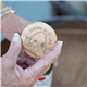 a group of wood bottle opener round with metal jaw on back
