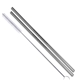 aerial view a silver straight stainless steel straws set of 2 in silver, image 1 of 2