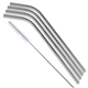 a silver bent stainless steel straws set of 4 in silver
