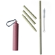 a pink wheat straw keychain set