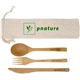 aerial view a bamboo-natural bamboo utensil set, image 1 of 3