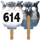 a group of owl auction hand fan full color - paper products
