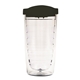 aerial view a black lid & clear tumbler 16 oz double wall acrylic orbit tumbler, image 3 of 3