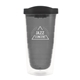 aerial view a black lid & smoke gray tumbler 16 oz double wall acrylic orbit tumbler, image 2 of 5