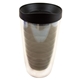 aerial view a black lid & smoke gray tumbler 16 oz double wall acrylic orbit tumbler, image 3 of 5