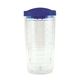 aerial view a blue lid & clear tumbler 16 oz double wall acrylic orbit tumbler, image 2 of 3