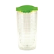 aerial view a lime green lid & clear tumbler 16 oz double wall acrylic orbit tumbler, image 2 of 3