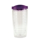 aerial view a purple lid & clear tumbler 16 oz double wall acrylic orbit tumbler, image 2 of 3