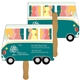 a group of parcel truck fast hand fan (2 sides) - paper products