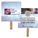 a group of square sandwiched hand fan full color