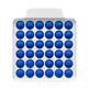 a white/royal push pop bubbles - square