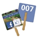 a group of square auction fast hand fan (2 sides) - paper products
