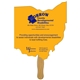 a group of ohio state shape fast hand fan (1 side) - paper products