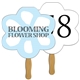 a group of flower auction sandwiched hand fan full color