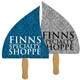 a group of fin / sail sandwiched hand fan full color