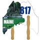 a group of maine state shape auction hand fan full color - paper products