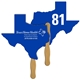 a group of texas state shape auction hand fan full color - paper products