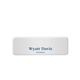 a enamel white aspen name badge (custom sized between 0 and 3 sq. in.)