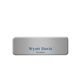 a silver aspen name badge (custom sized between 0 and 3 sq. in.)