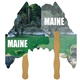 a group of maine state shape fast hand fan (2 sides) - paper products