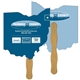 a group of ohio state shape fast hand fan (2 sides) - paper products