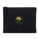 aerial view a black aware(tm) recycled cotton zippered pouch, image 1 of 2