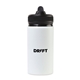 aerial view a white jett aluminum straw lid hydration bottle - 16 oz, image 1 of 4