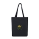 aerial view a black aware(tm) recycled cotton gusset bottom tote, image 1 of 4