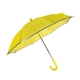 a yellow childrens umbrella with safety reflective trim