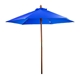 a royal blue 7 fsc wood market umbrella