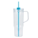 aerial view a light blue oliver 40 oz clear as travel mug, image 1 of 5