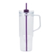 aerial view a purple oliver 40 oz clear as travel mug, image 1 of 5