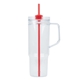aerial view a red oliver 40 oz clear as travel mug, image 1 of 5