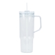 aerial view a white oliver 40 oz clear as travel mug, image 1 of 5