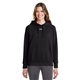 aerial view a black/ white 001 under armour ladies rival fleece hooded sweatshirt, image 1 of 8
