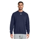 aerial view a mid nvy/ wht 410 under armour mens rival fleece sweatshirt, image 1 of 8