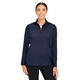 aerial view a navy devon jones crownlux performance(r) ladies windsor welded quarter - zip, image 1 of 10
