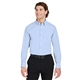 aerial view a french blue/ wht devon jones crownlux performance(r) mens microstripe shirt, image 1 of 10