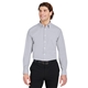 aerial view a graphite/white devon jones crownlux performance(r) mens microstripe shirt, image 1 of 10
