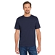 aerial view a dark navy harriton charge snag and soil protect unisex t - shirt, image 1 of 10