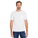 aerial view a white harriton charge snag and soil protect unisex t - shirt, image 1 of 10