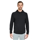 aerial view a black/ heather swannies golf unisex camden hooded pullover, image 1 of 8