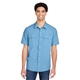 aerial view a columbia blue core365 mens ultra uvp(r) marina shirt, image 1 of 10