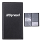 aerial view a black leatherette 72- card holder wallet, image 1 of 2