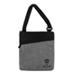 aerial view a gray heathered padded tablet shoulder bag, image 1 of 2
