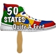 a group of shoe hand fan full color (1 side) - paper products