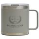 aerial view a grey 15 oz ranch tumbler with handle, image 1 of 4